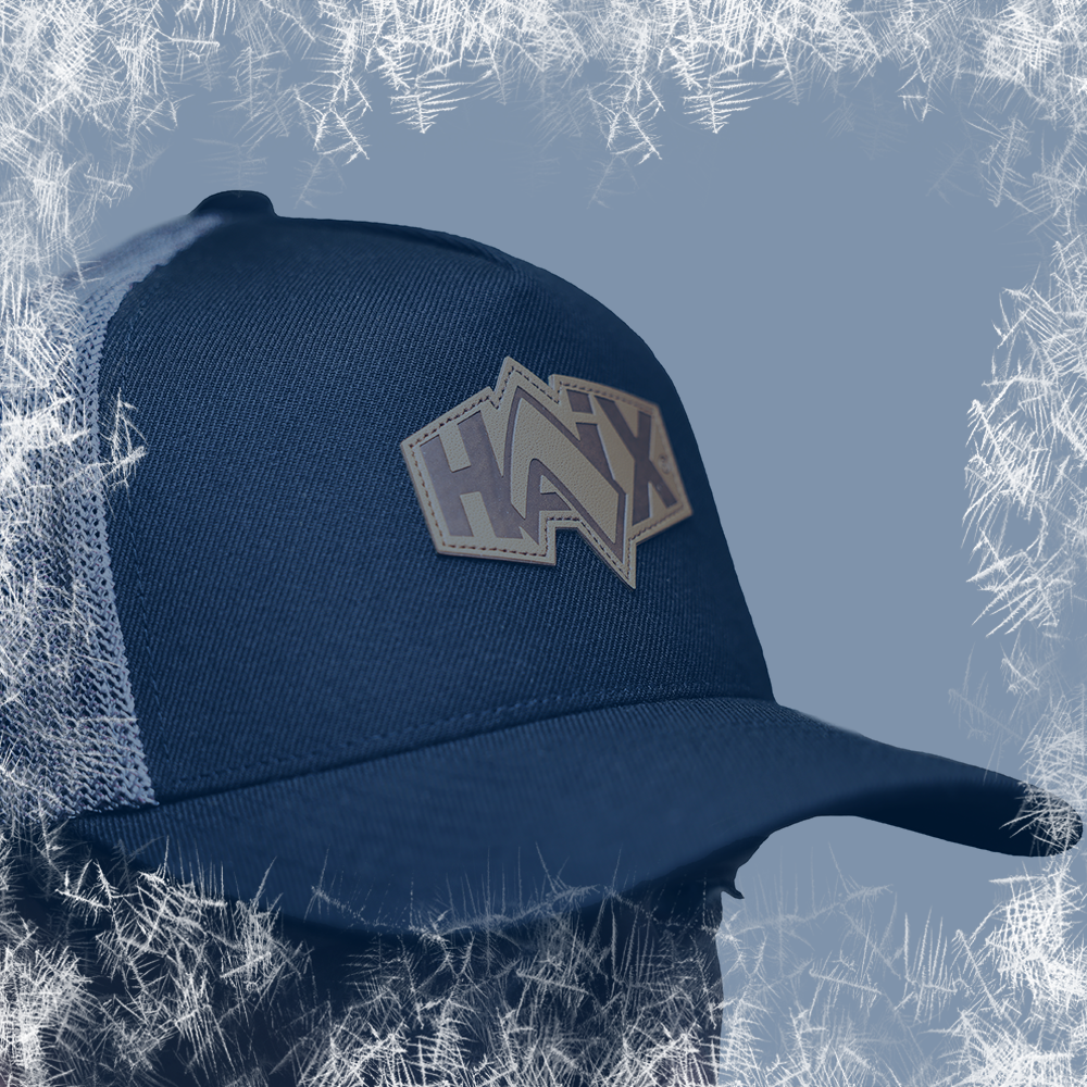 Stocking Stuffers category featuring a HAIX snapback cap on a white background with a frost border effect.